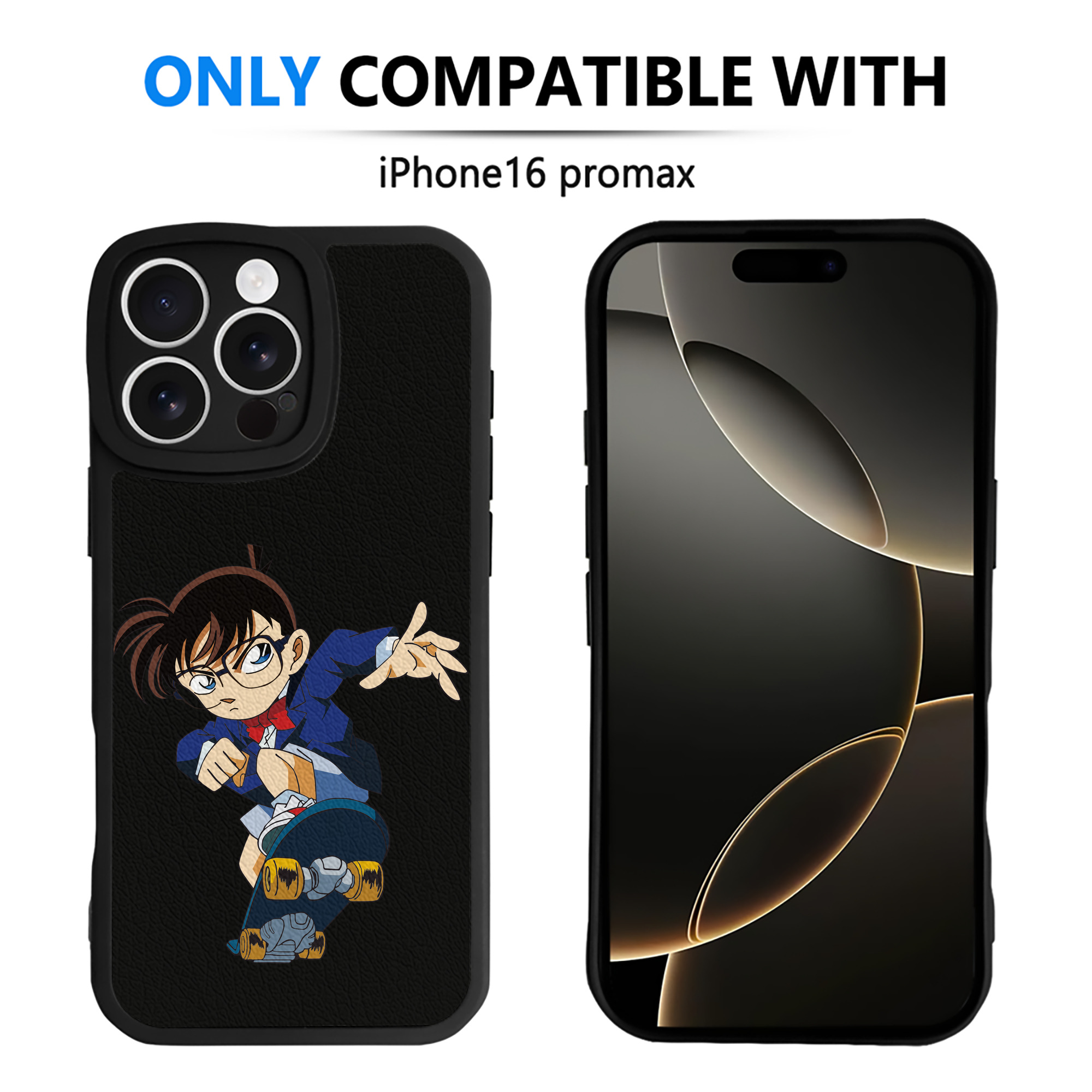 （画像用） 名探偵コナン 江戸川 コナン Detective Conan Conan Edogawa 【iPhone 16シリーズ対応】シリコンスマホケース（レザー調） 材質：シリコン